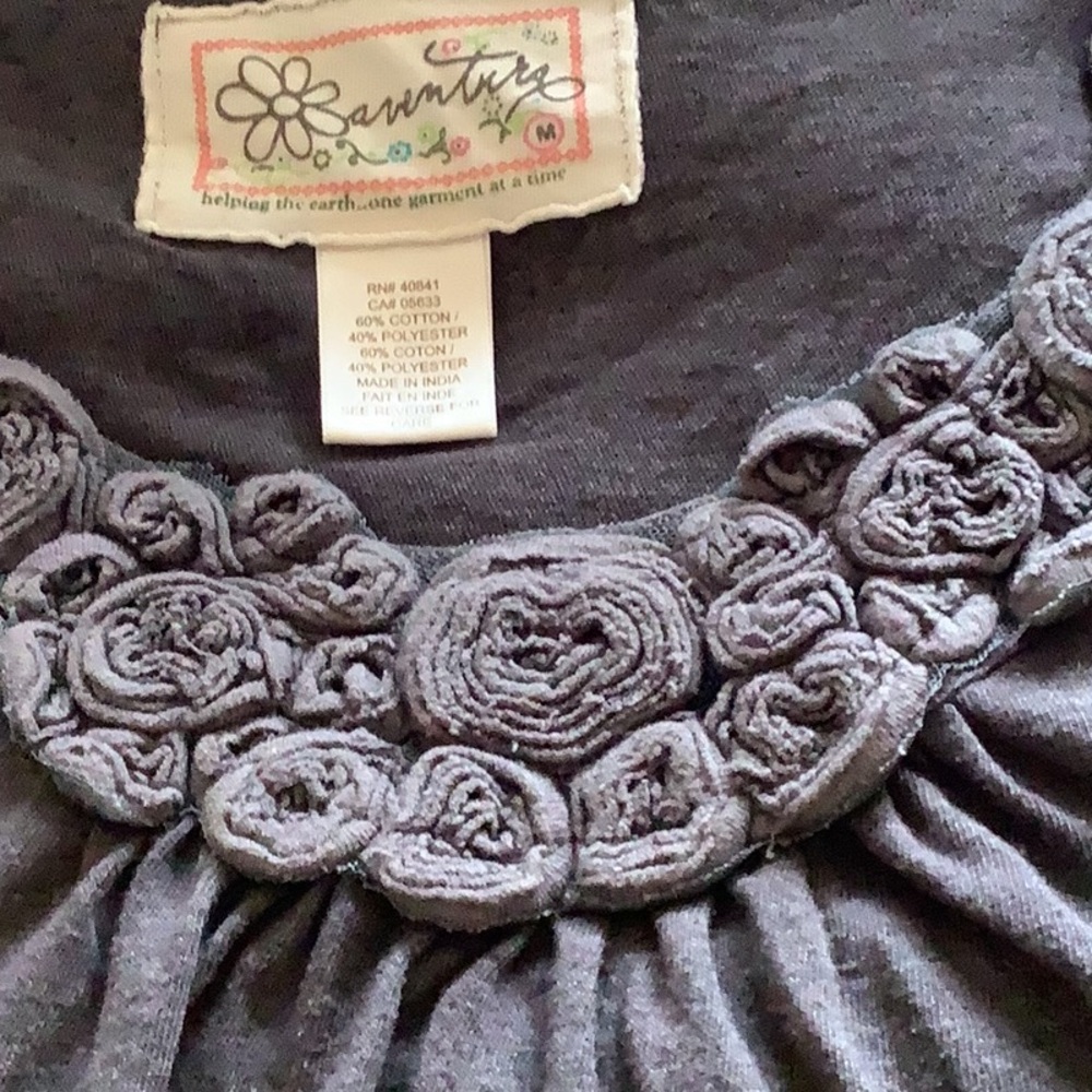 Aventura grey organic cotton Women's Black Top